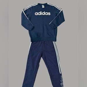 Vintage Adidas Navy Jogger Set with White Accents